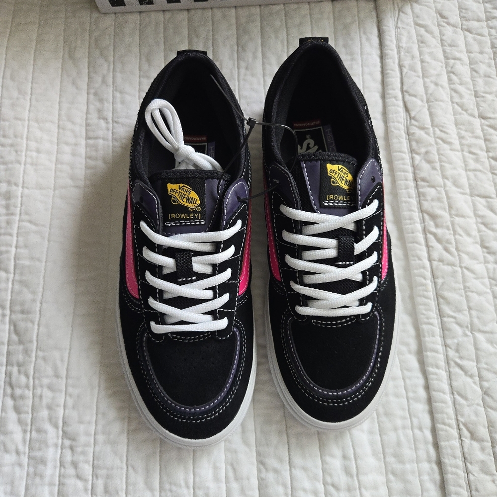 Vans Rowley Skate Women 9.5 Pop Cyber Pink  And Black Y2k 022026 - Picture 4 of 10
